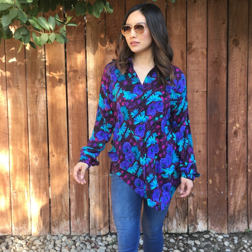 Dark Floral Blouse